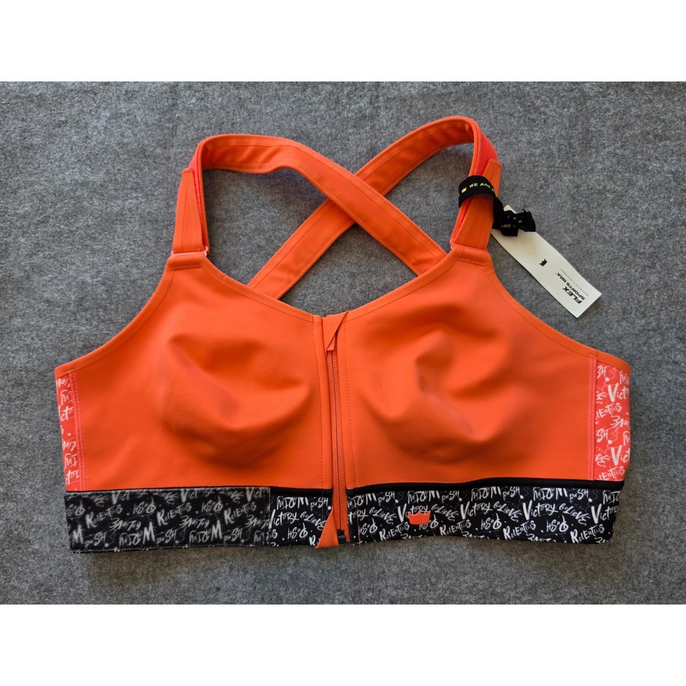 NWT SHEFIT Flex Medium-Impact Sports Bra Orange Graphic - Size 2Luxe